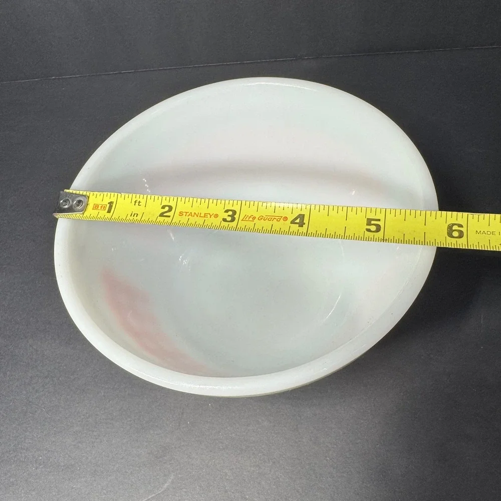Vintage Pyrex #401 Orange New Dots 1.5 Pint Mixing Bowl Milk Glass MCM USA 1970s